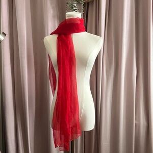 Elegant Red Sheer Scarf